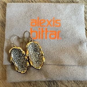 Alexis Bittar gold plated crystal encrusted earrings. Great condition.